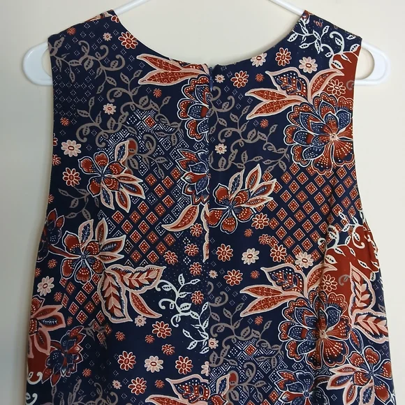APRICOT Navy Floral Print Dress with Red and Cream Accents - Picture 7 of 12